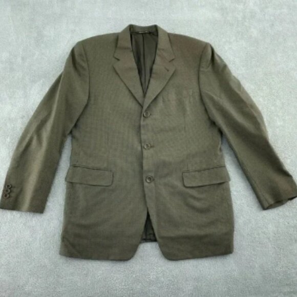 Canali Proposta Mens Silk Wool Blazer Jacket Olive Green Size 40R 0177 - Picture 1 of 14